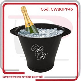 Balde de Gelo Garrafas 2 Alças em PP 5 litros Cores Sólidas