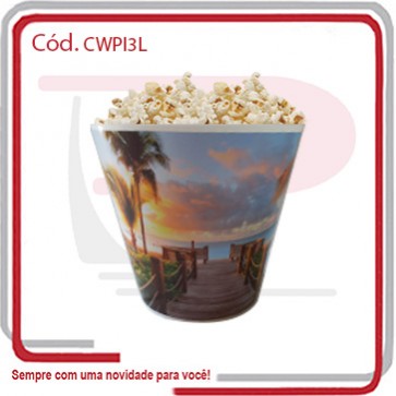 Pipoqueira Balde de Pipocas em PP Capacidade 3 Litros