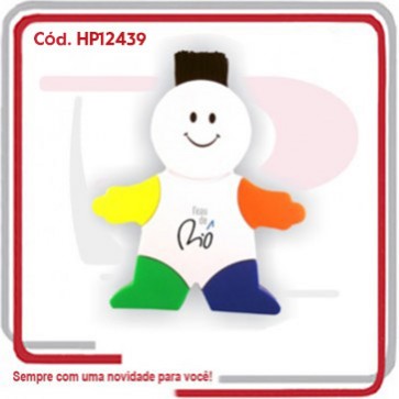 Caneta Marca Texto Boneco Com Pincel