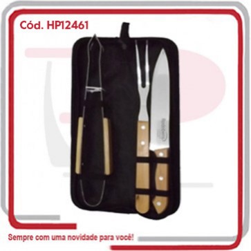 Kit Churrasco Estojo com 3 Peças