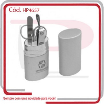 Kit Manicure 4 Peças Estojo Alumínio                    
