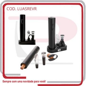 Kit Abridor Saca Rolha Elétrico de Vinho Rocco   25116