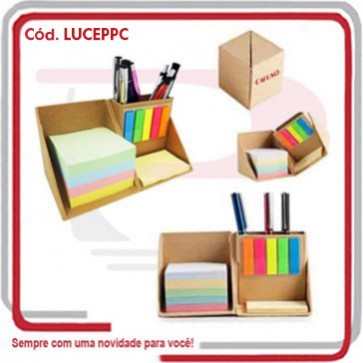 Cubo Bloco Postit e Porta Caneta Ecológico 9,2 Cm 13158