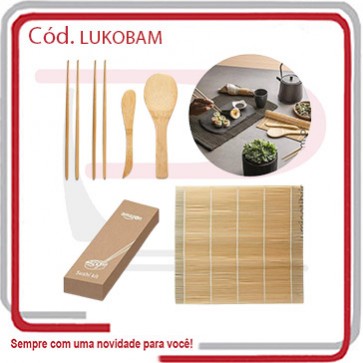 Kit Sushi Osaka em Bambu c_ 6 Pças  37485