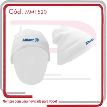 Gorro em Lã Retilínea Logo Bordado na Barra Dupla