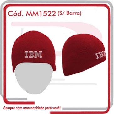 Gorro em Lã Retilínea Justo s_ Dobra Logo Bordado na Barra