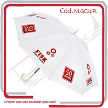 Guarda Chuva Cabo Bengala Plástico Automático Aço 1,10 mts