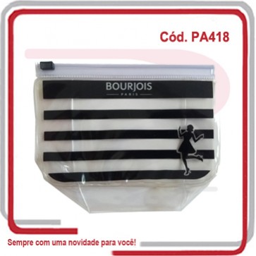 Necessaire PVC Cristal 0.20 Fecho Zip 16,5x11x6   