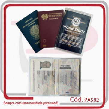 Capa Porta Passaporte em PVC 14,0x9,5