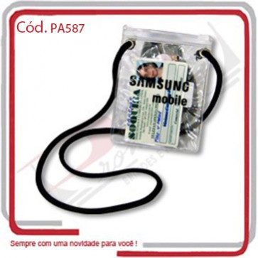 Porta Celular Trecos Resistente a Água PVC ZIP Cadarço 12x9