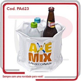Balde de Gelo e Garrafas em PVC Inflável 24x20