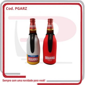 Porta Garrafa Cerveja 600ml c_ Zíper em Neoprene .