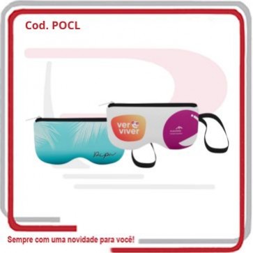 Porta Óculos Curvo Zíper e Alça em Neoprene 8x16 . 