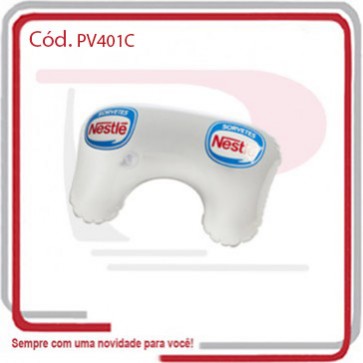 Almofada Encosto de Cabeça Inflável PVC Cristal 33x21