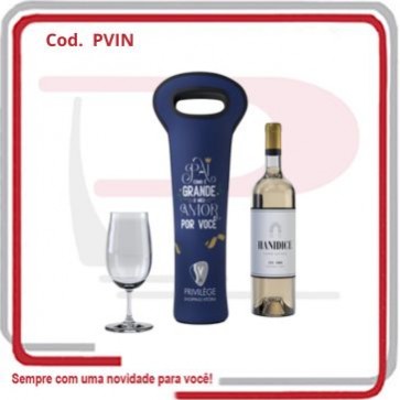 Porta Vinho p_ 1 Garrafa em Neoprene 13,5cm x 40cm .