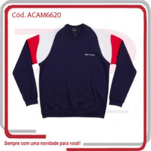 Moletom Blusa Recortes e Gola V