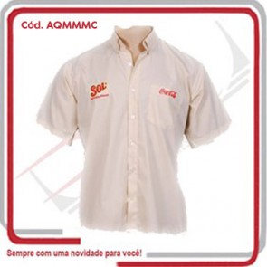 Camisa Social em Tricoline PA Masculina Manga Curta