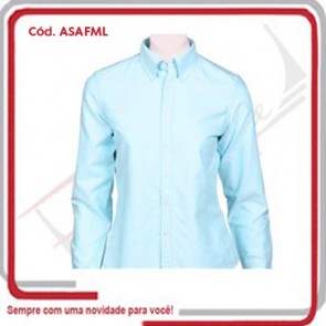 Camisa Social em Sarja Feminina Manga Longa