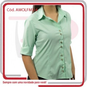 Camisa Social Worker L Feminina Manga 3_4