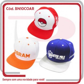 Boné Modelo Coreano 6 Gomos Brim Aba Reta . 