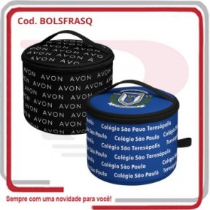 Bolsa Frasqueira Redonda em Neoprene 15cm x 10cm .