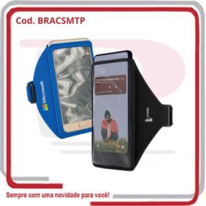 Braçadeira Smartphone Neuprene com Visor 43cm x 16cm, Bolso 9cm .