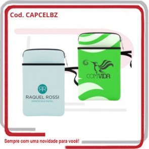 Capa para Celular em Neoprene c_ Bolso e c_ Zíper .