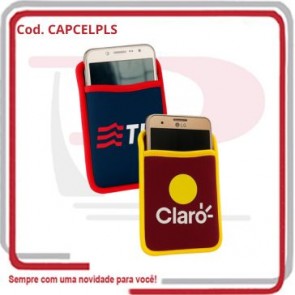 Capa para Celular em Neoprene Plus c_ Alça 10,5cm x 15,5cm ....