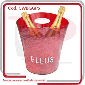 Balde de Gelo Garrafas Alça Vasada em PS 4,5 lts.