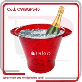 Balde de Gelo Garrafas 2 Alças em PS 5 Litros Cores Translúcidas