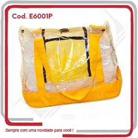 Sacola Praia em Nylon e PVC 38x20x32