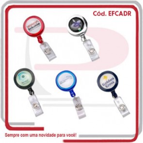 Porta Crachá Roller Clip Retrátil em ABS Importado 18 mm