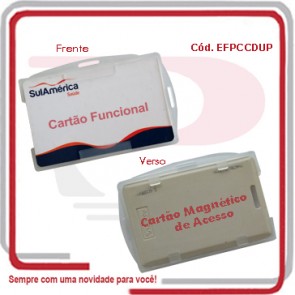Porta Crachá Conjugado Corpo Duplo Universal em PVC 