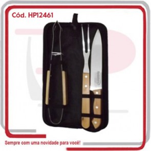 Kit Churrasco Estojo com 3 Peças