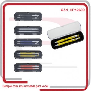Conjunto de Caneta e Lapiseira em Estojo Cristal  