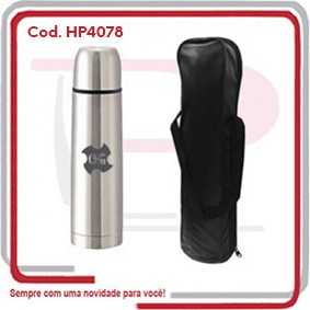 Garrafa Térmica Aço Inox 1 Litro com Capa