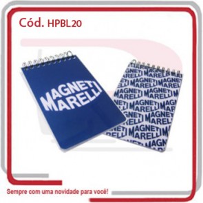 Bloco 110 Folhas Capa PVC Flexível Logo Encapsulado 20,5x15 .