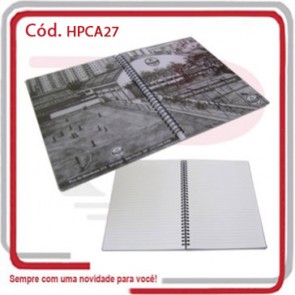 Caderno 98 Folhas Capa PVC Flexível Logo Encapsulado 27x20 .