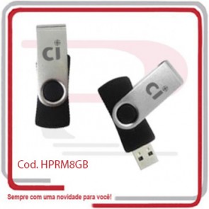 Pen Drive Giratório Aço Escovado 8 GB