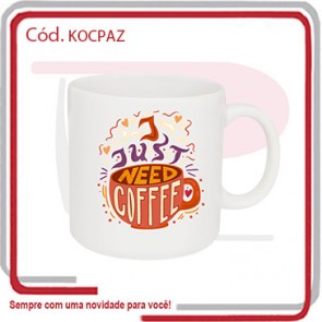 Caneca em Porcelana Modelo AZ100 300 Ml de Capacidade .