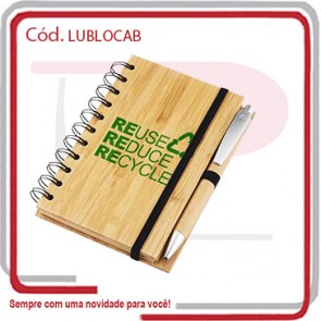 Bloco Office 60 Folhas e Caneta Bambu 258954