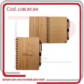 Bloco Wood c_ Espiral Weiro e Caneta 14624