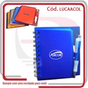 Caderno Color Pautado c_ Wiro e Caneta 16,x14  23011