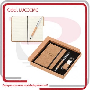 Conjunto Caderno, Caneta e Chaveiro Évora Ecológico 20244810