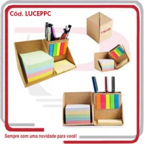 Cubo Bloco Postit e Porta Caneta Ecológico 9,2 Cm 13158