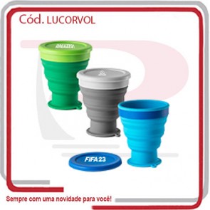Copo Retrátil Volvi Silicone c_ Tampa 240 Ml  49833
