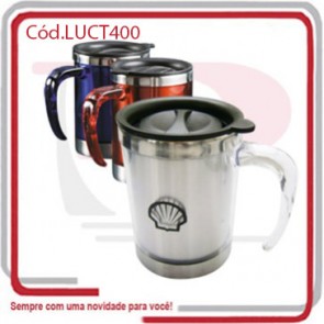 Caneca Térmica Cristal Baixa 400 ml 11.5x8,5 11