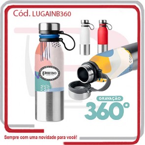 Squeeze Garrafa Inox Base 600 Ml Estampa 360º   40822