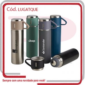Garrafa Térmica e Caneca em Aço Inox 450 Ml 280122