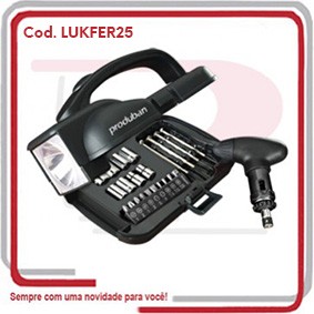 Kit Ferramentas Estojo c_ 25 Pçs e Lanterna  12935